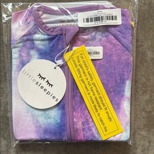 NWT Little Sleepies Purple watercolor Zippy 6-12 mo